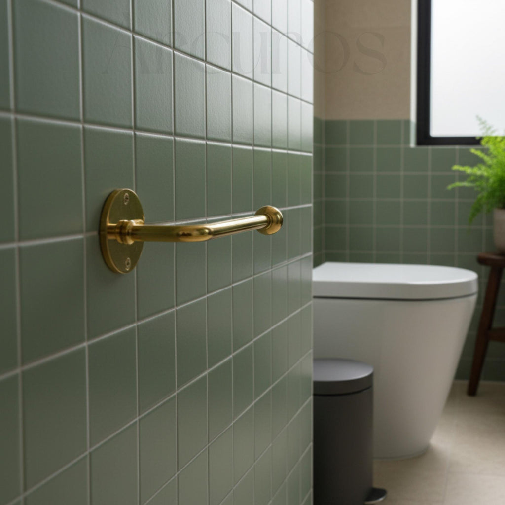 Unlacquered Solid Brass Toilet Roll Holder, Wall Mount Bathroom Fixture Arcuros