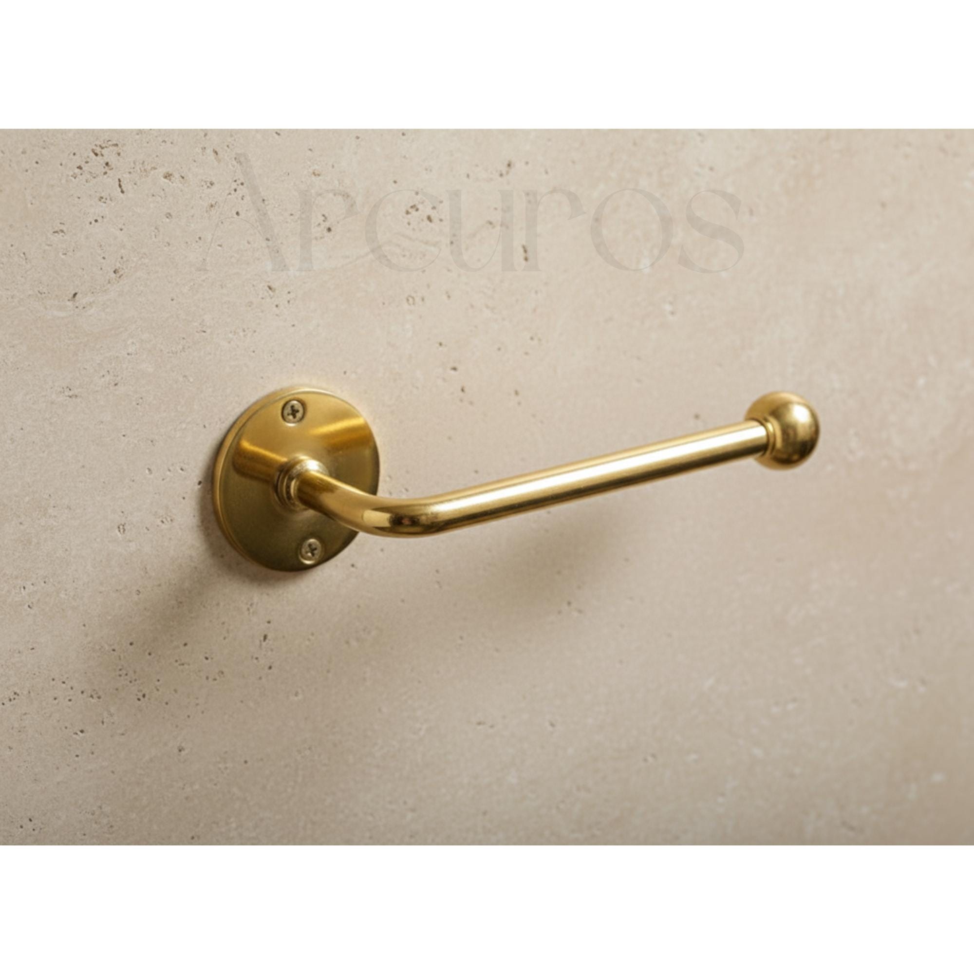 Unlacquered Solid Brass Toilet Roll Holder, Wall Mount Bathroom Fixture Arcuros