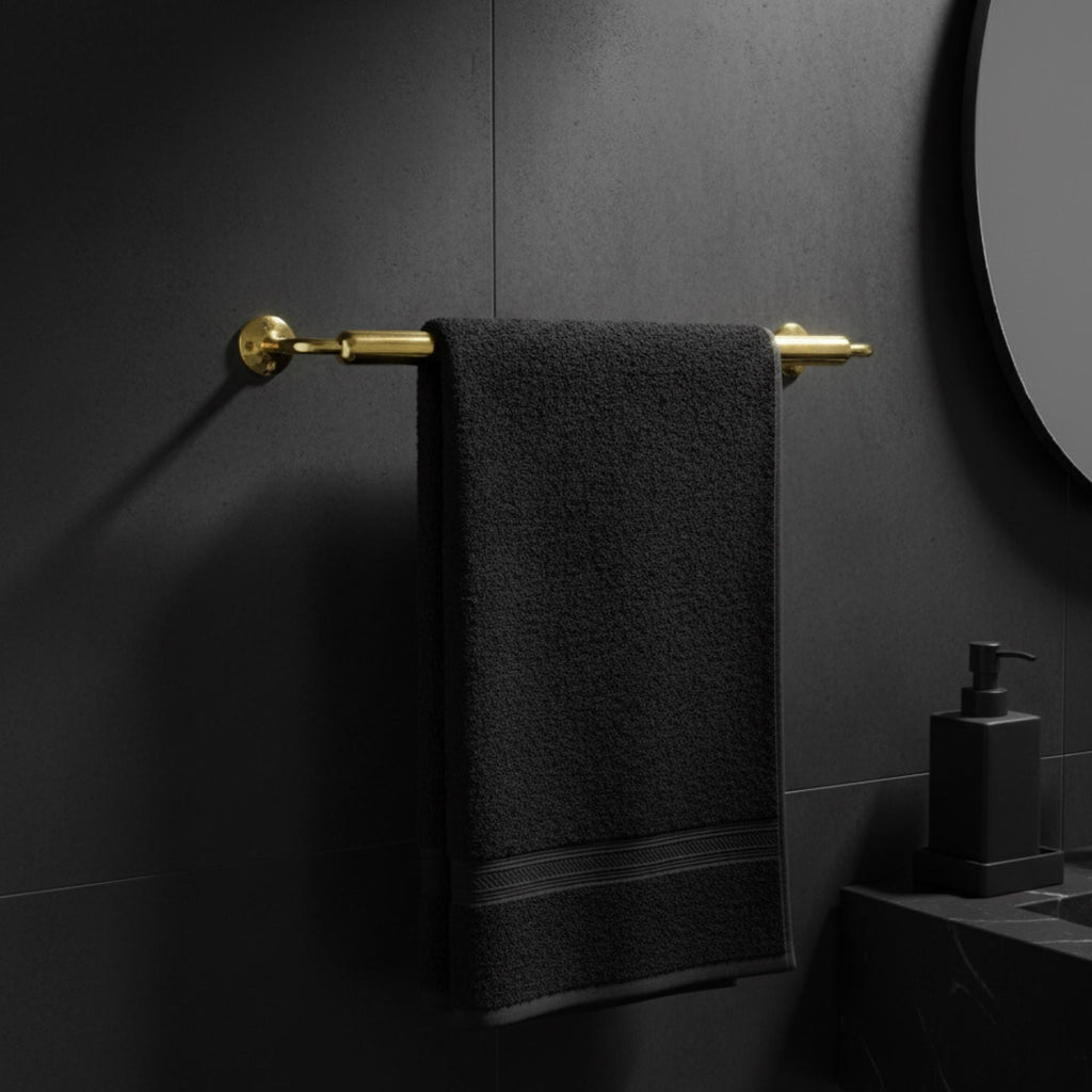Handmade Unlacquered Brass Towel Bar: Moroccan Bathroom Decor Arcuros