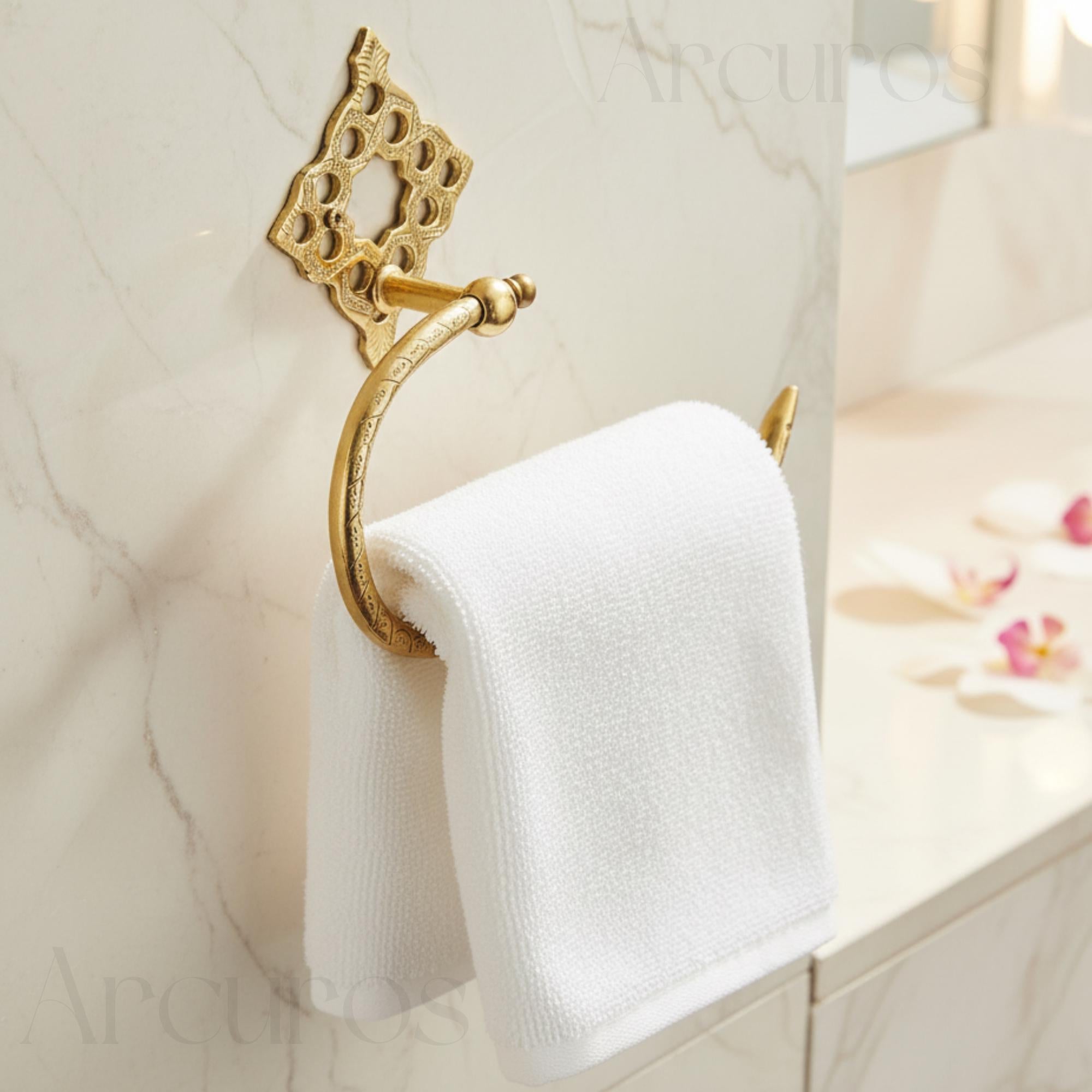 Brass Toilet Paper Holder | Vintage Wall Towel Holder | Bathroom Accessories Arcuros