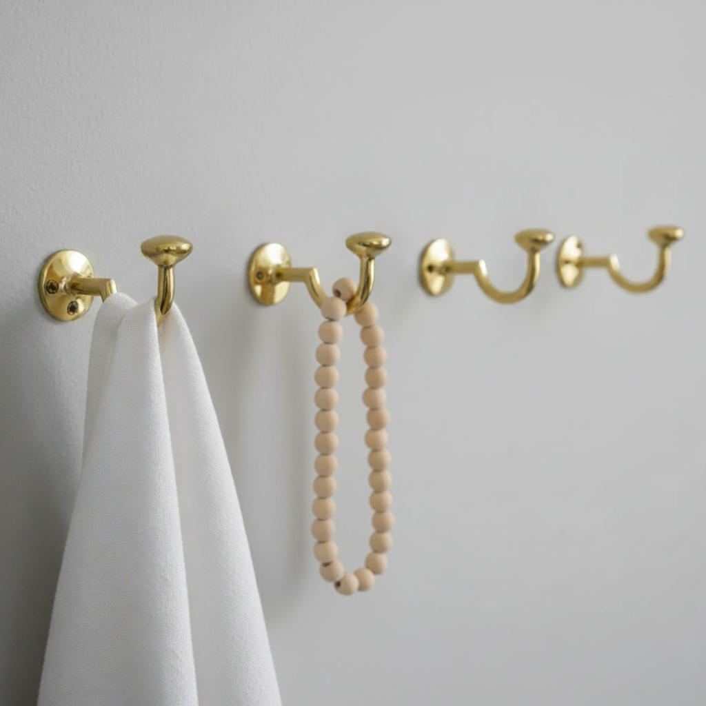 Solid Brass Wall Hook Gold Coat Hanger for Entryway & Bath Arcuros