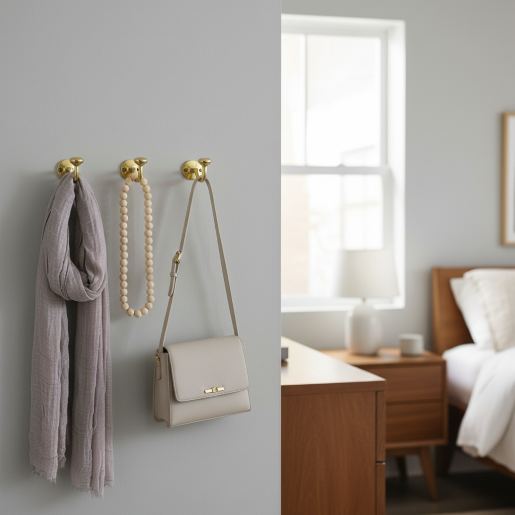 Solid Brass Wall Hook Gold Coat Hanger for Entryway & Bath Arcuros