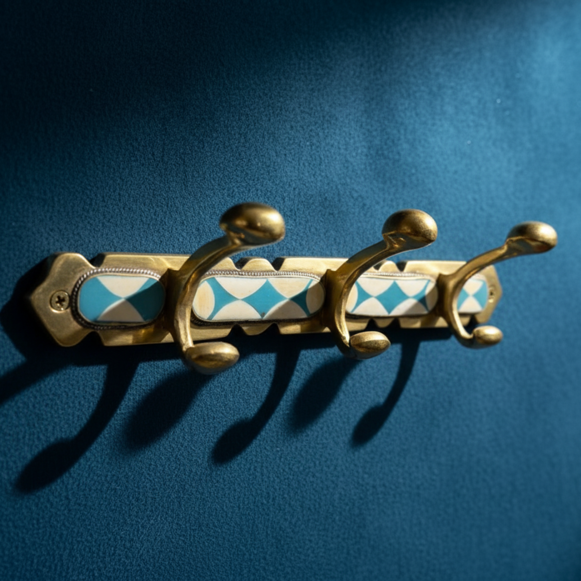 Handmade Moroccan Brass Hook Rack 