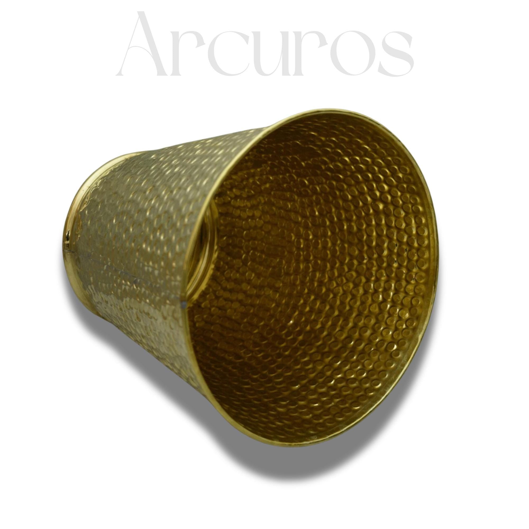 Handmade Hammered brass bathroom trash can Arcuros