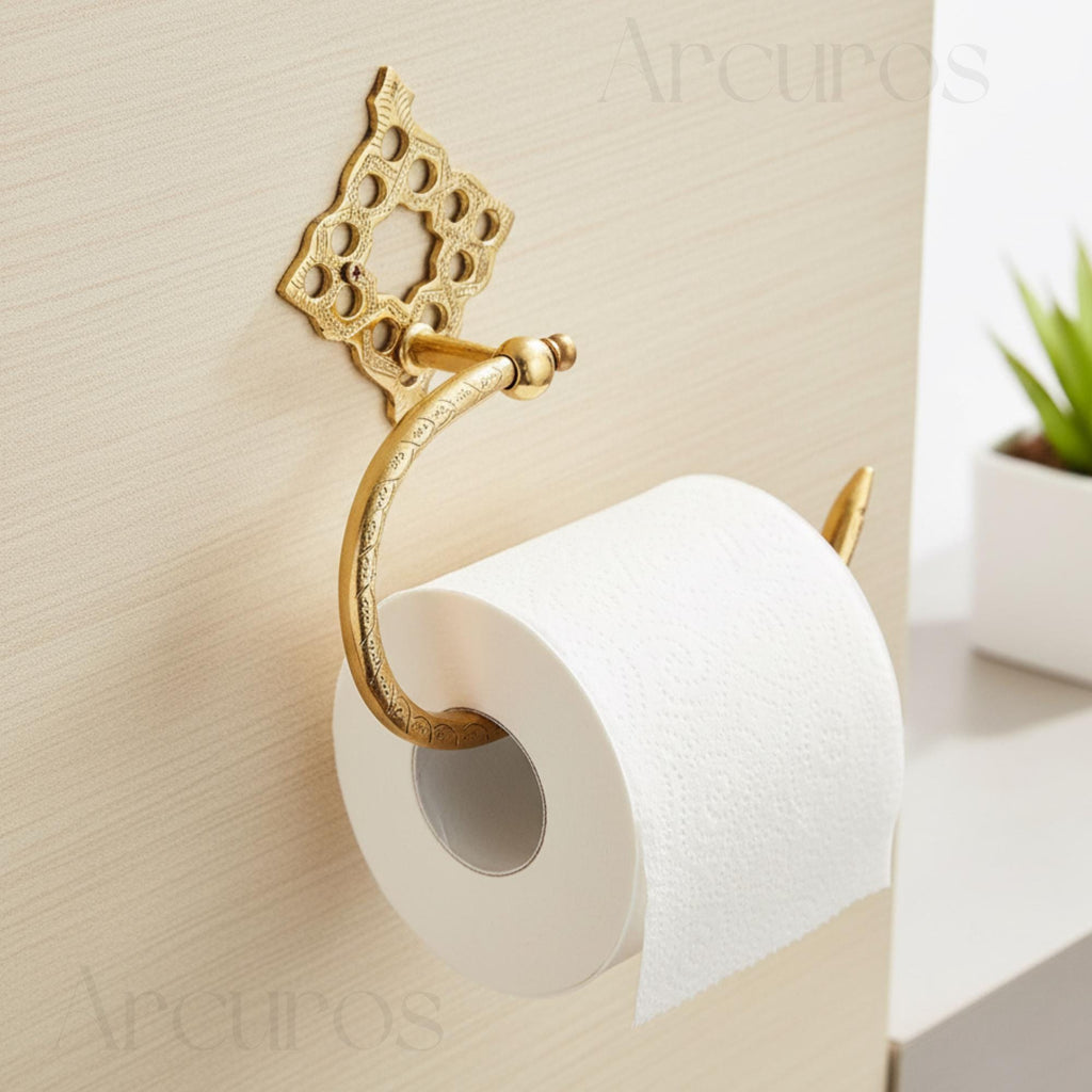 Brass Toilet Paper Holder | Vintage Wall Towel Holder | Bathroom Accessories Arcuros