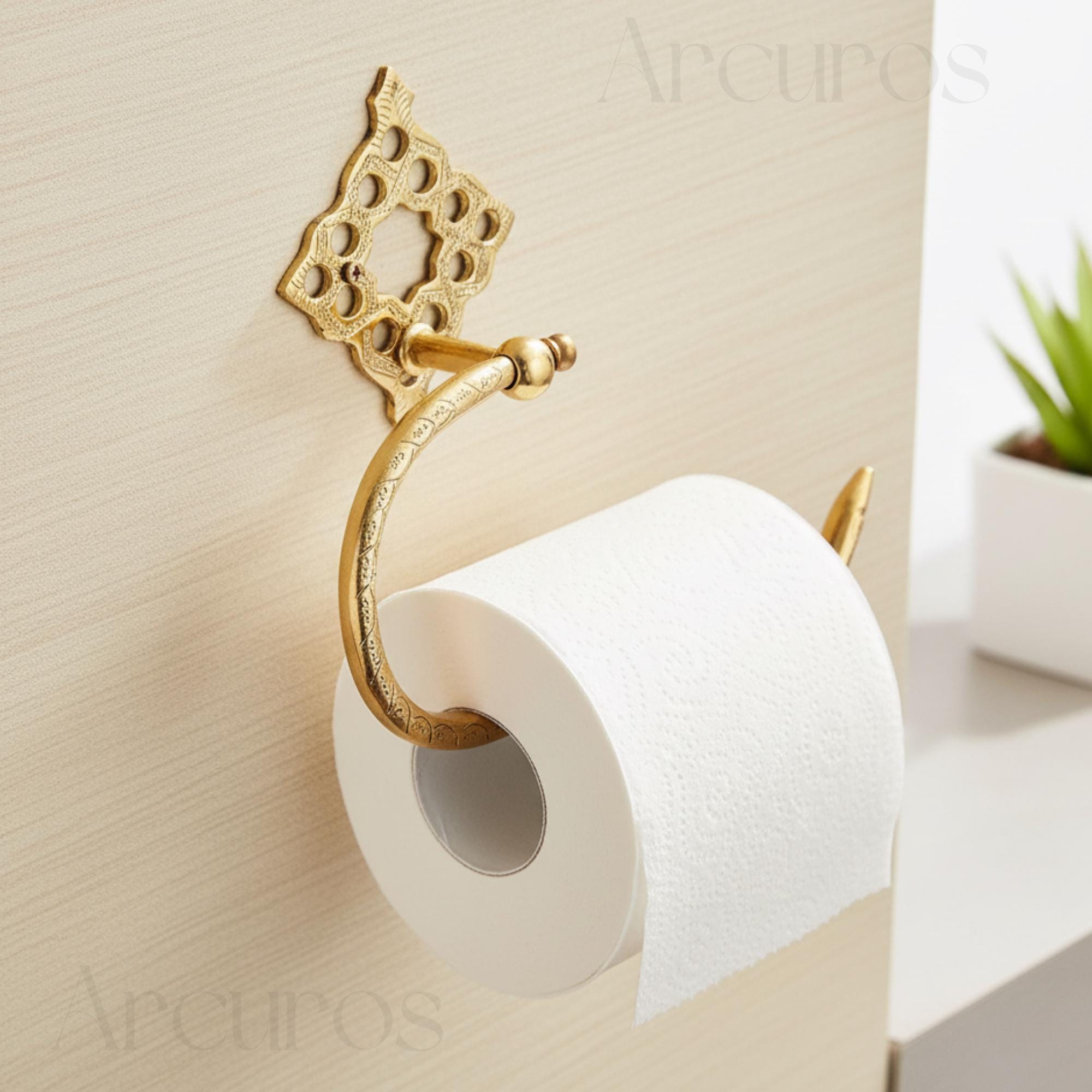 Brass Toilet Paper Holder | Vintage Wall Towel Holder | Bathroom Accessories Arcuros