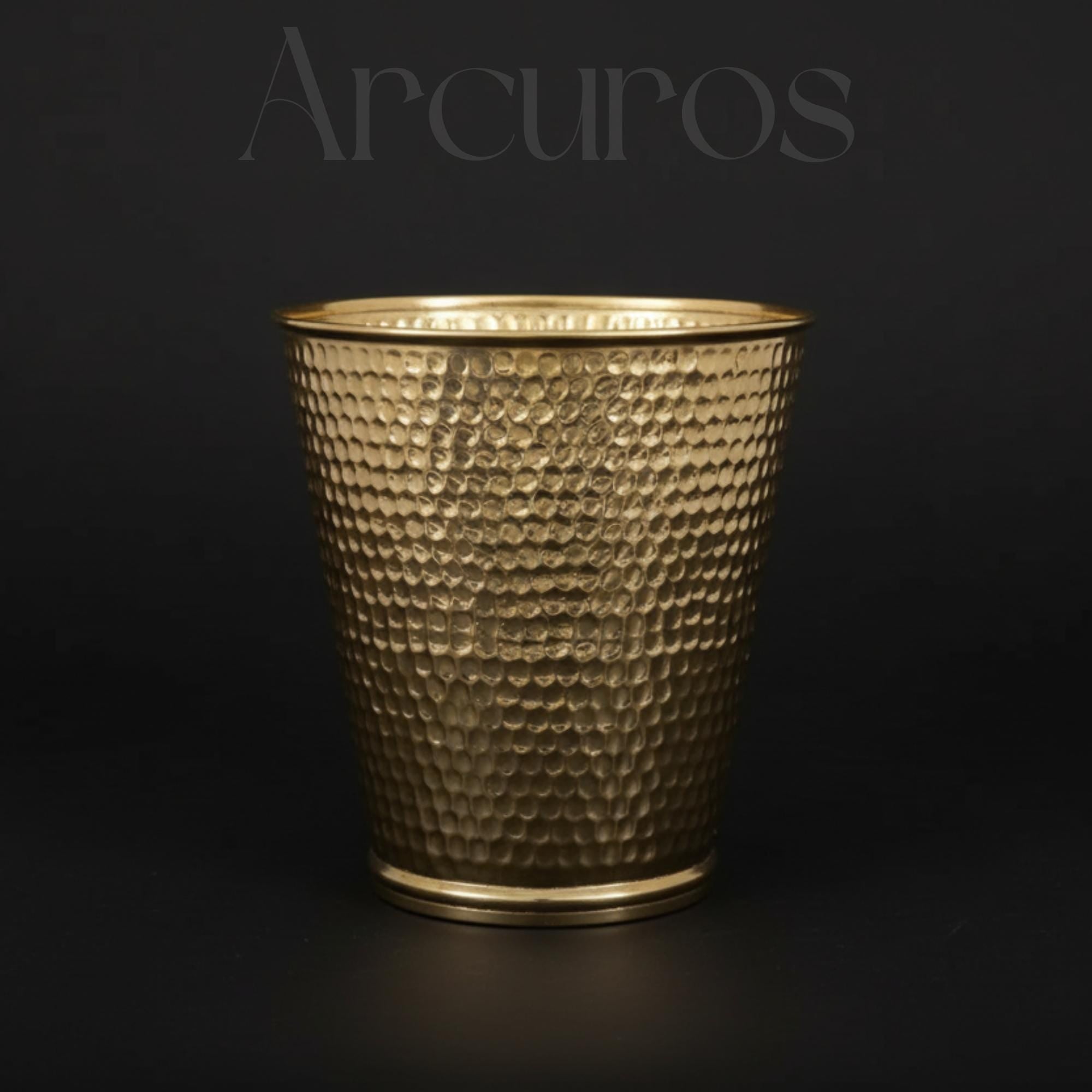 Handmade Hammered brass bathroom trash can Arcuros