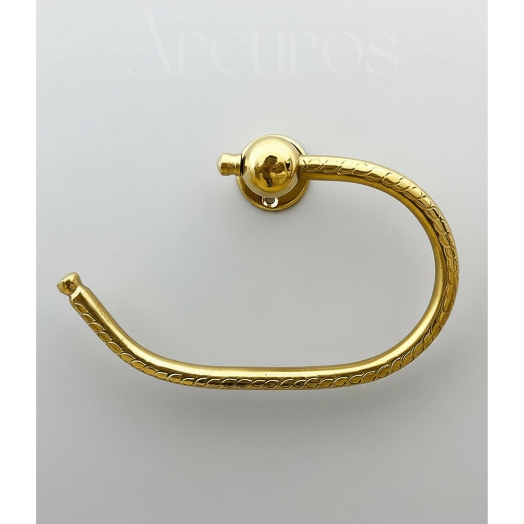 Solid Unlacquered Brass Towel Ring - Wall Mount Bathroom Decor Arcuros