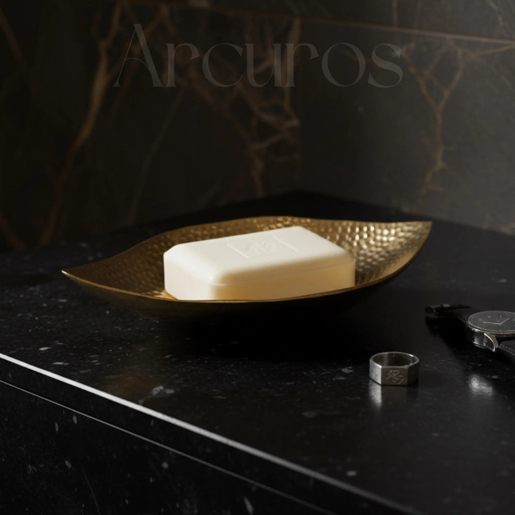 Handmade Moroccan Brass Soap Dish - Engraved Bathroom Decor Beldiatlas