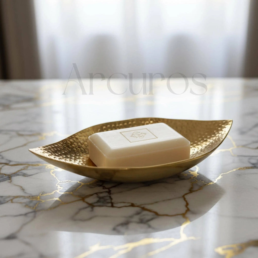Handmade Moroccan Brass Soap Dish - Engraved Bathroom Decor Beldiatlas