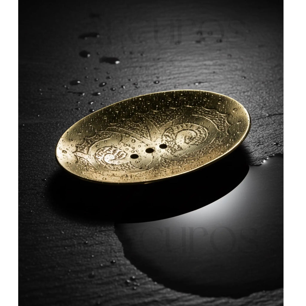 Handcrafted Unlacquered Brass Soap Dish: Moroccan Bathroom Decor Beldiatlas
