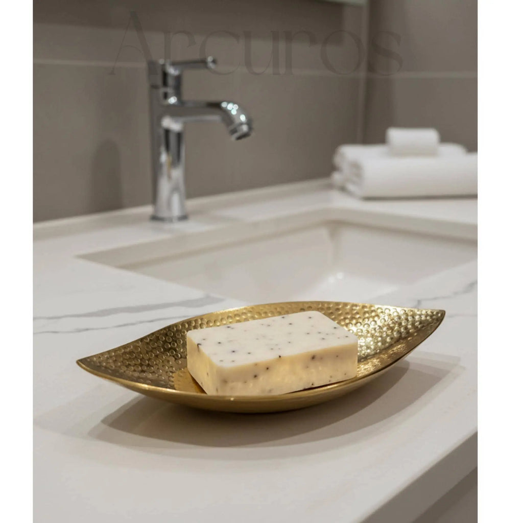 Handmade Moroccan Brass Soap Dish - Engraved Bathroom Decor Beldiatlas